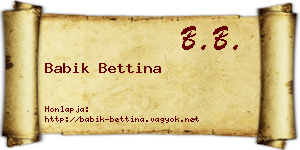 Babik Bettina névjegykártya